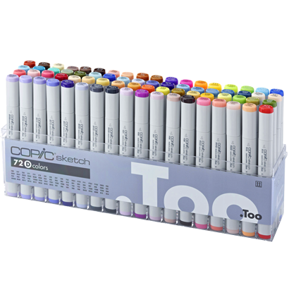 Copic Sketch 72 Set D набор маркеров с кистью в кейсе, вариант Д